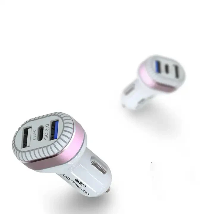 2PC Dual USB & Type-C Car Fast Charger Adapter for IPhone with lighting cable - Image 4 of 4