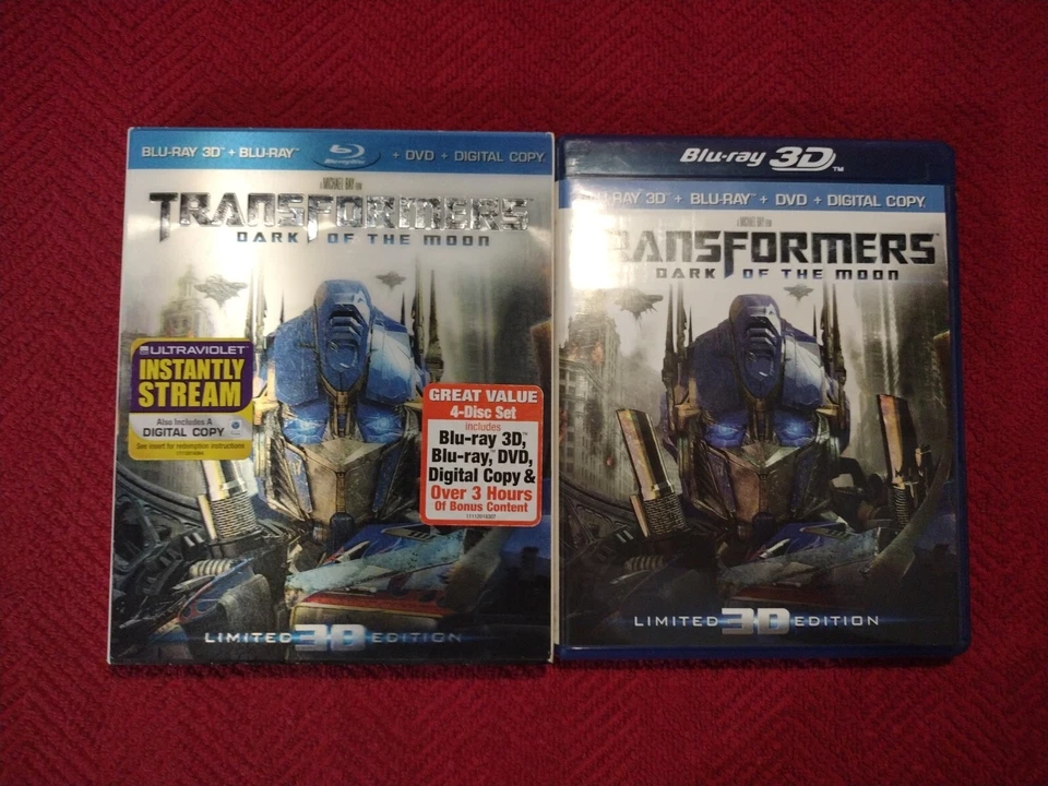 Transformers: Dark of the Moon (3D/Blu-ray/DVD, 2011, 4-Disc Set, With Silpcover - Image 3 of 4