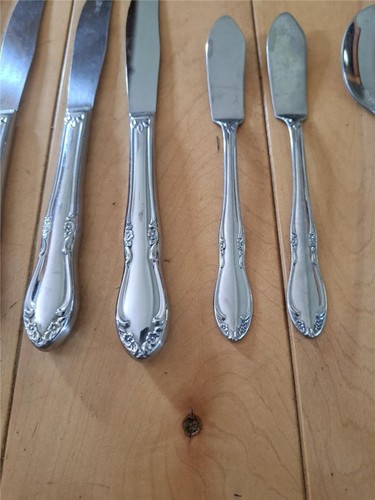 1989 ONEIDA PIANTAGIONE INOX PERSONALIZZATA 55 PZ SET FORCHETTE QUASI COMPLETO CUCCHIAI + - Foto 3 di 3