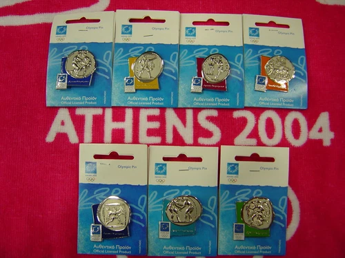 ANCIENT COINS SET OF 7 ATHENS 2004 OLYMPIC PINS