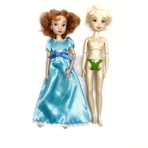 Disney Store klassischer Peter Pan Wendy Puppe & Thinkerbell Barbie-Stil *LESEN - Bild 1 von 11
