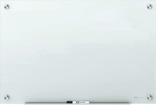 Magnetic Glass Dry Erase White Board, 36''W X 24''H Whiteboard, Infinity Framele