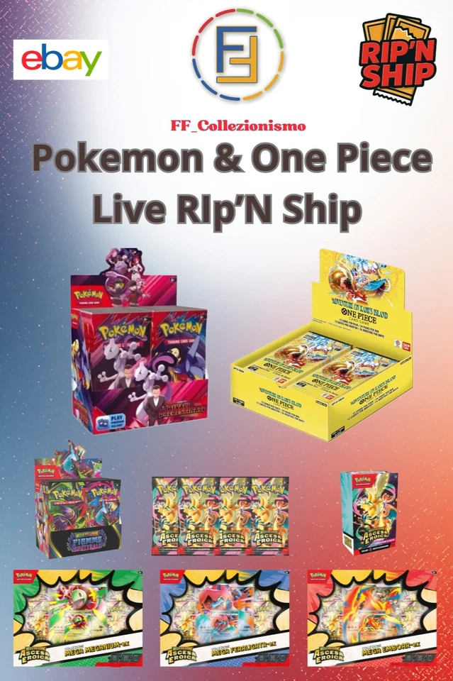 [LIVE][RIP'N SHIP] Aste da Display di Pokemon Rivali, Fiamme e One Piece