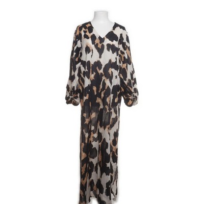 Julia, Maxikleid, Größe: M, Schwarz/Mehrfarbig, Baumwolle, Leopard, Damen #JOK