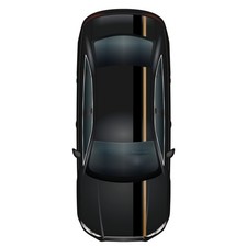 Rennstreifen Set Schwarz Glanz/Kupfer Streifen Stripes Zubehör Auto Haube Dach