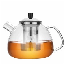 Glass Teapot with Stainless Steel Infuser Heat-Resistant Kung Fu Tea Pot