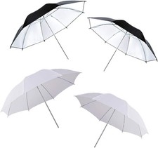 Photography Umbrella Lighting 4 Pack Kit, 33"/84cm Soft White Translucent and