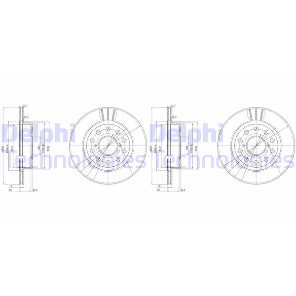 2X Delphi Bremsscheiben 263Mm BelÜFtet Hinten Passend FÜR Toyota MR2 | BG3268-image