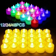 LED Tealight Candles Warm White Flameless Table Decor Wedding Party Home Set UK
