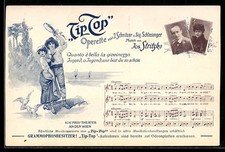 Postcard Vienna, K.k. priv. Theatre, operetta tip top by J. Schnitzer and S. Schlesinger 