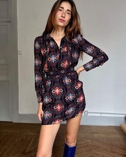 Pepe Jeans Boho Mini Dress – Long Sleeve Festival Dress – Vintage Y2K Indie Styl