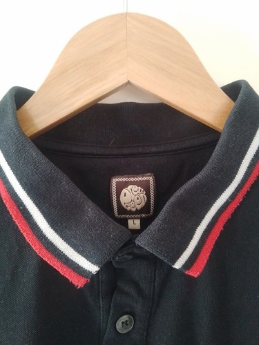 Pretty Green Large Polo Shirt Long Sleeve Black - Picture 2 of 5