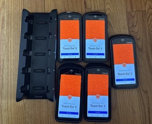 Toast Go 2 Flex POS (LOT of 5) Handheld Tablet Mobile Computer w/ Charging Dock