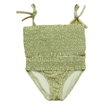 Rylee + Cru Smocked Bikini Sage Garden Swimwear for Girls Size 10-12 Years