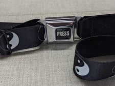 vintage USA made YIN YANG seat belt style BUCKLE DOWN one size 24-44 asian