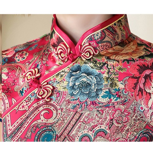 Wearable Art Chinese Classic Long Cheongsam Dress Stylish Women's Wear - Picture 7 of 32