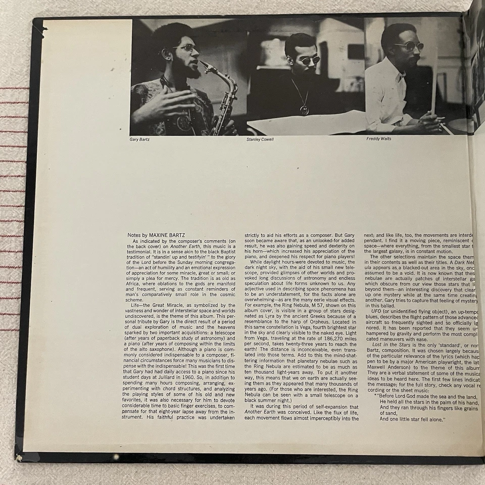 Gary Bartz Another Earth LP Milestone Records Pharoah Sanders 1969 Cowell - Image 4 of 4