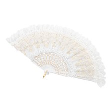  Bridal Hand Fan With Classic Lace Fabric Lace Folding Fan Handheld Fan Bridal