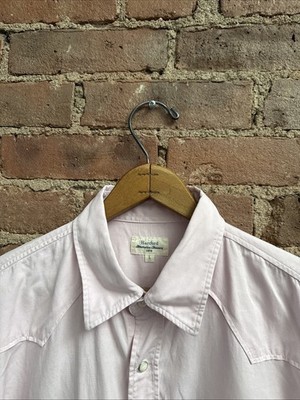 Hartford Men s Western Shirt, Sz Large, Pink Cotton/Limen