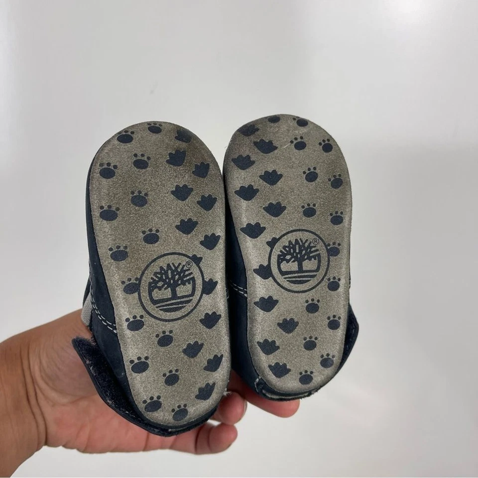 Timberland Azul Marino Rinoceronte Infantil Cuna Zapatos Talla 2 Suela Suave Cuero Foto 4 de 4