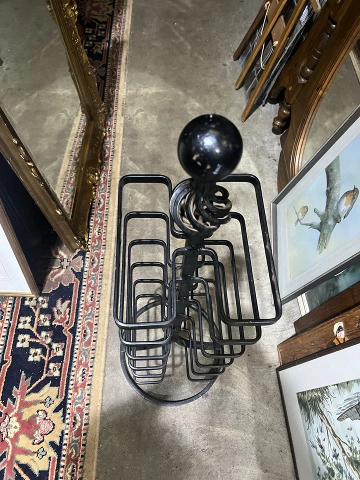 Vintage Wrought Iron Wine Rack Holder Holds 12 Bottles Heavy Solid Bar Rustic UK - Image 3 of 4