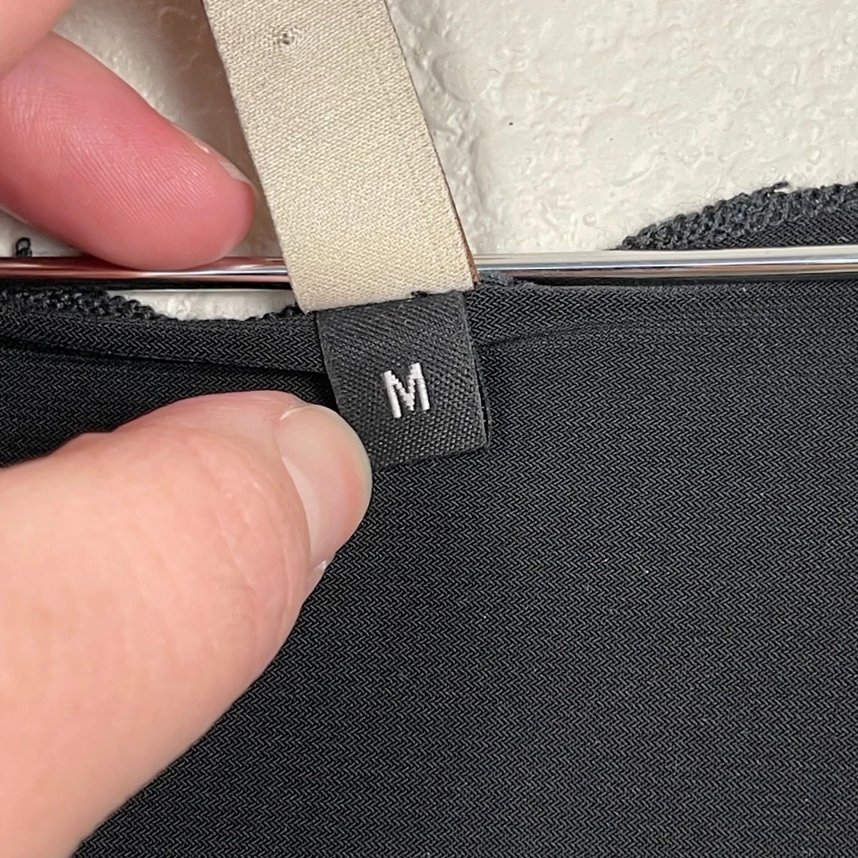 Vestido Cynthia Ashby Mujer Mediano Negro Sin Mangas Malla Superposición Midi Lagenlook Foto 4 de 4