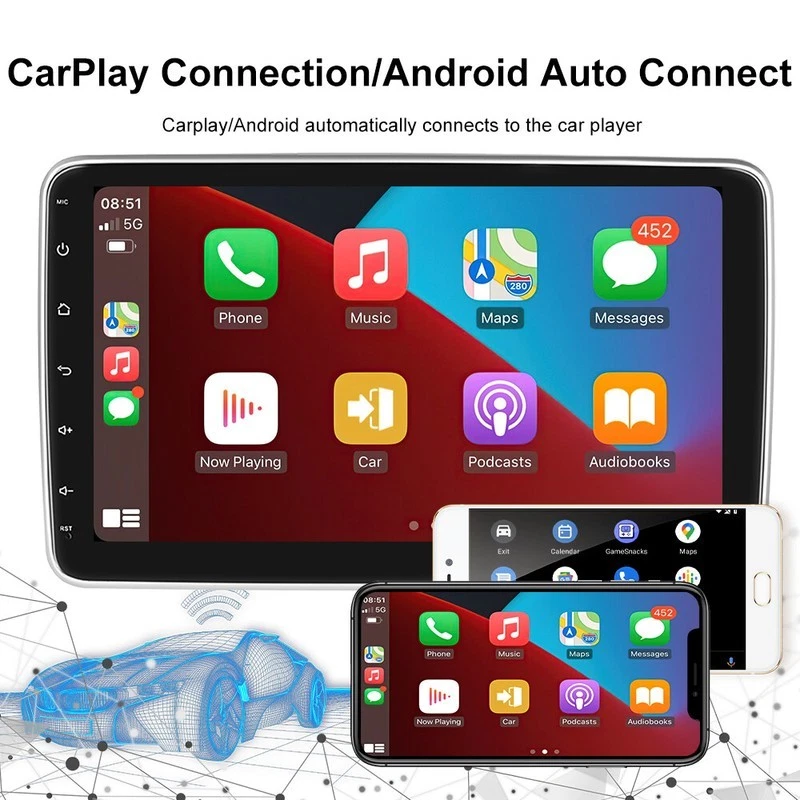DAB+ 10.1 Zoll Android 15 Autoradio Carplay GPS Navi Wifi DSP 2+64GB Doppel 2DIN - Bild 4 von 4
