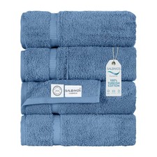 100 Turkish Cotton Bath Towel Set of 4 27x54 inch  Heirloom Quality  Hotel...