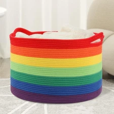 Large Blanket Basket (20"x13"),Woven Basket for Storage Dirty Clothes Basket ...