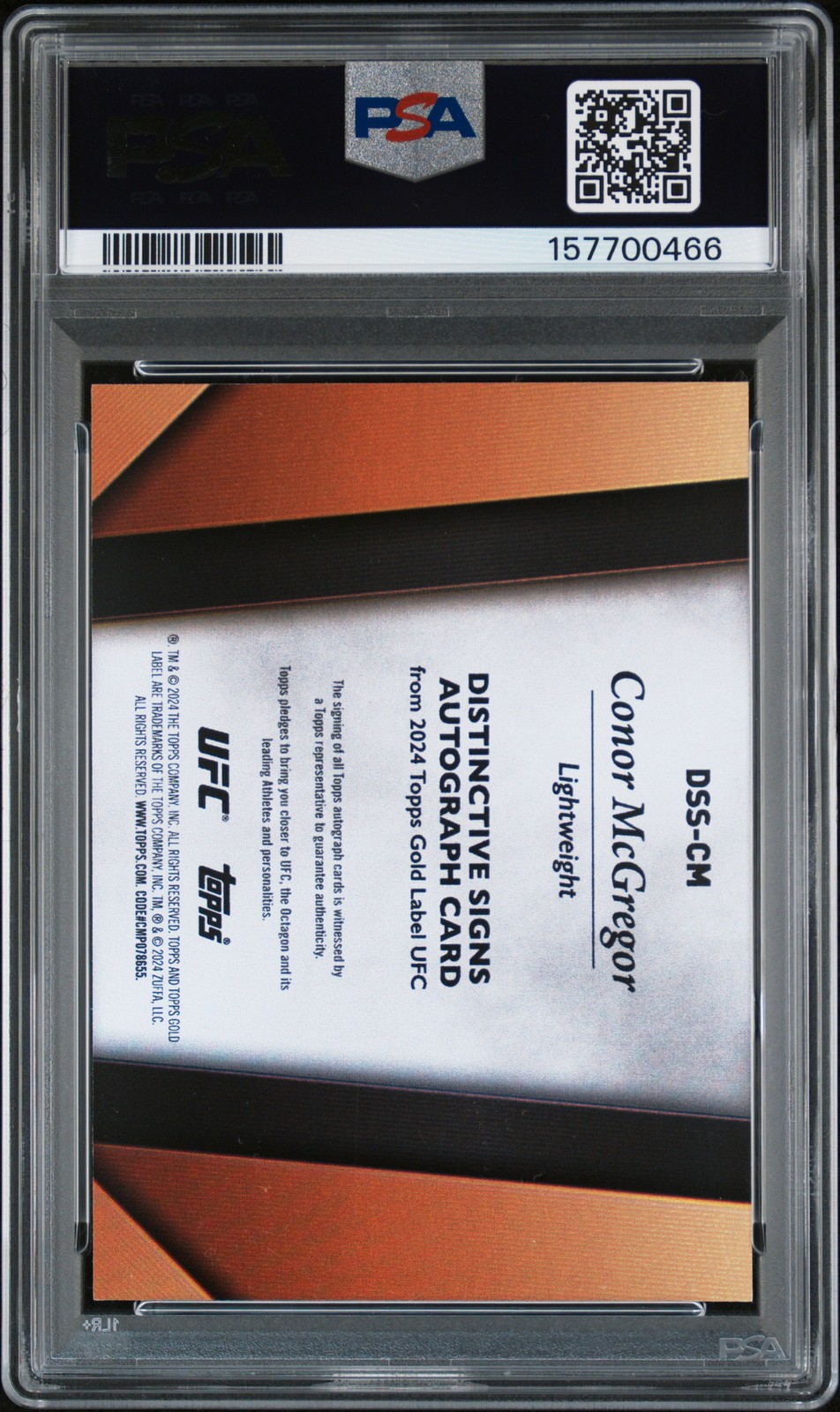 2024 TOPPS GOLD LABEL UFC DISTINCTIVE SIGN BLUE CONOR MCGREGOR /49 PSA 10 AUTO 9 view 2