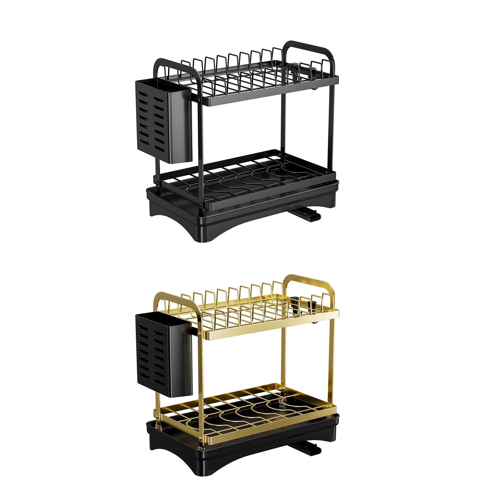 Dish Drying Rack for Kitchen Counter Storage Holder with Drip Tray Organize