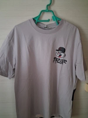 T-shirt Homme Taille M Bunny Streetwear Gangsta Pop - Gris - Neuf - Photo 1/4
