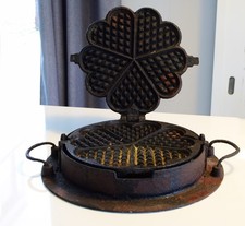 altes Wende Herz Waffeleisen Ofenring Gusseisen