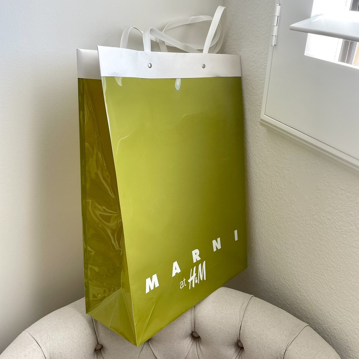 💚 Marni x H&M PVC plastic Reusable shopping Tote Bag | eBay