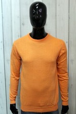 Lee Mens Sweater Size M Orange Cotton Sweater Pullover Knit Man Logo