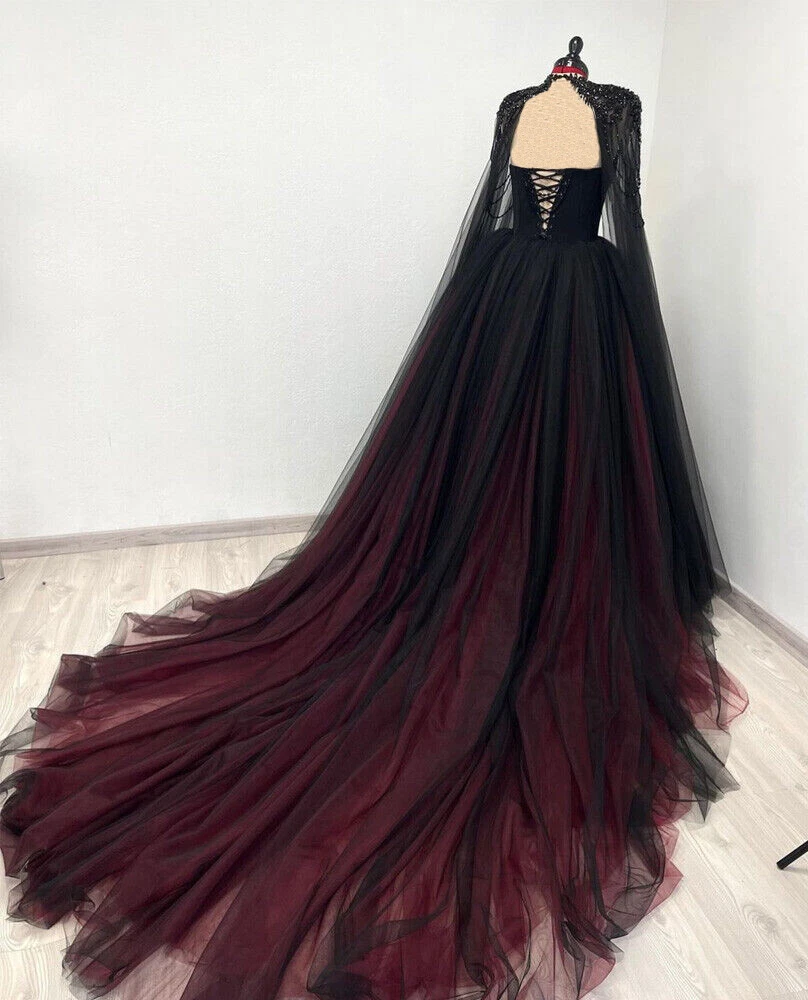 red and black wedding dress