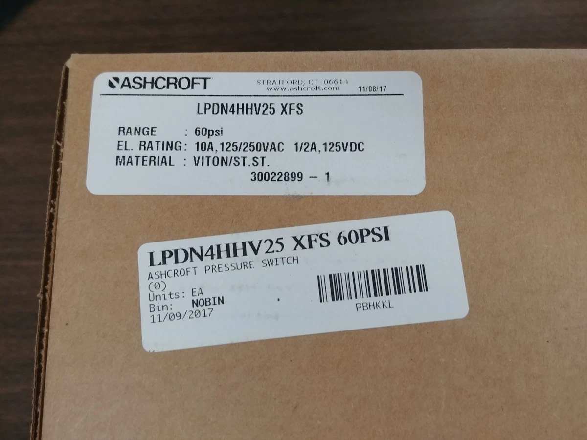 Ashcroft B420S XFM Pressure Switch W/ Diaphragm Seal 200psi, 48 OFF