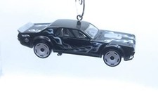 Christmas Ornament for 1968 Mercury Cougar Black White Flames