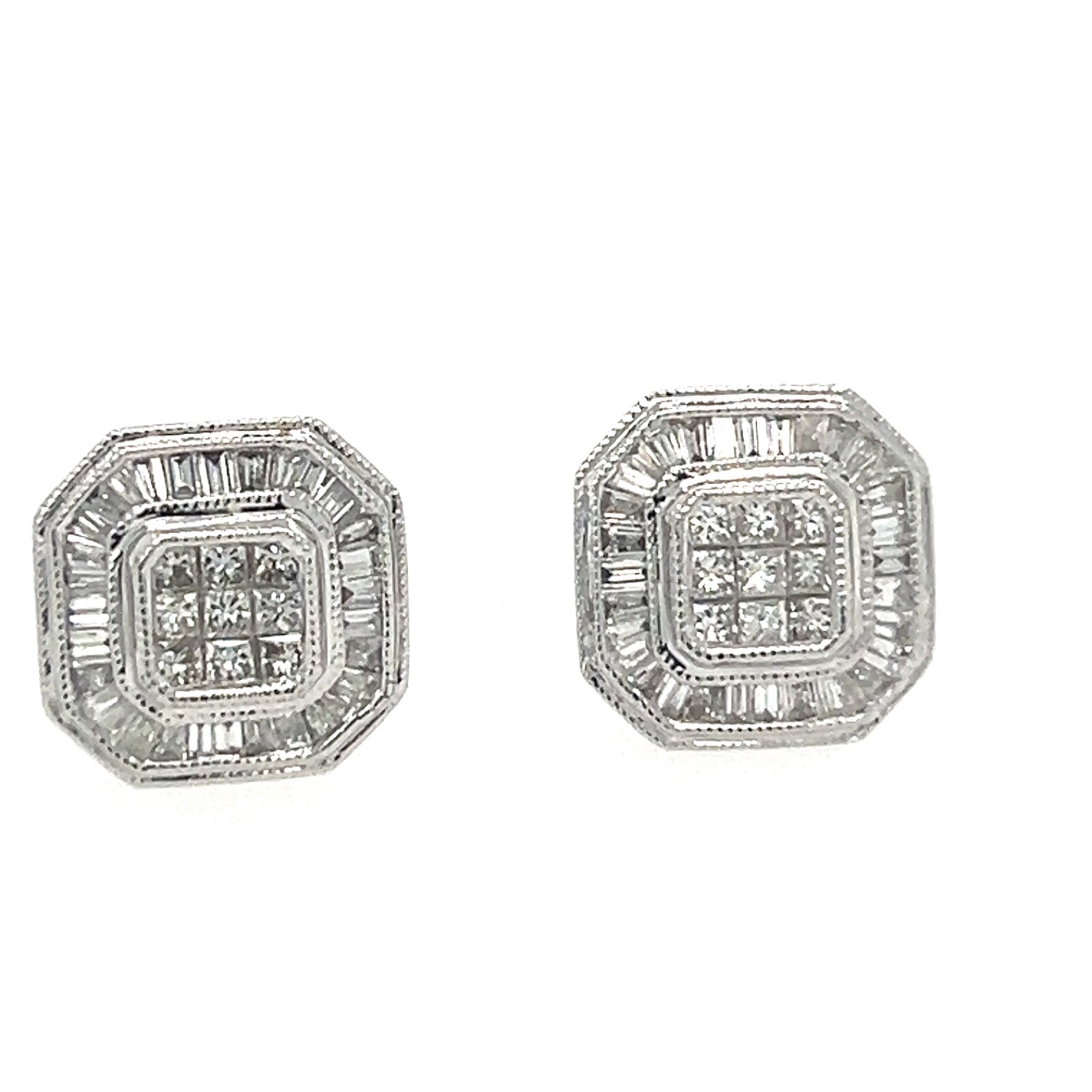 Authentic Bespoke Square Cut Diamond Earrings 0.75ct RRP $5,500* image 5