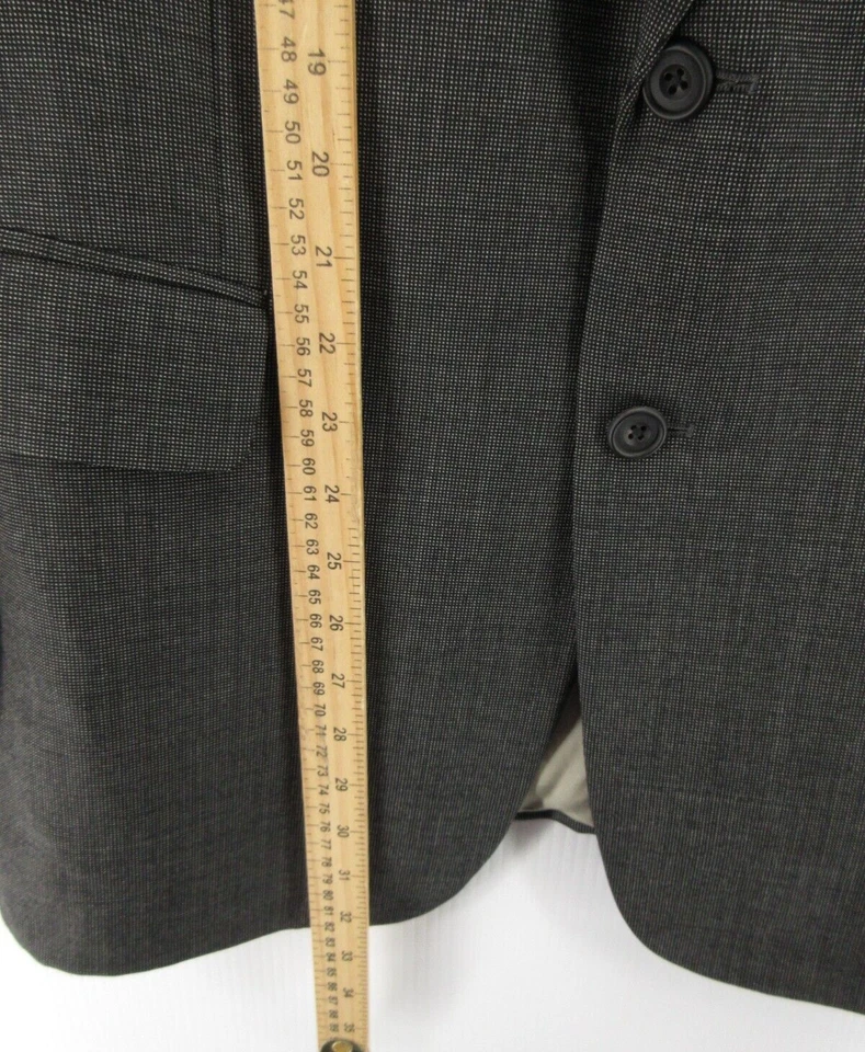 VINTAGE Paul Stuart Suit Men 41 Long Gray Wool Check Pleated 36X29 Cuffed 90s * - Image 4 of 4