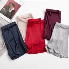 1x Men Silk Underwear Shorts Soft Boxer Briefs Underpants Comfortable Underwear