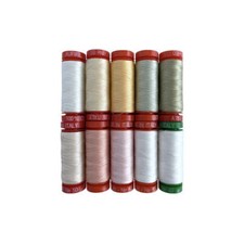 Aurifil Thread 10 SMALL SPOOLS COTTON 9 x 50WT, 1 x 40WT Flower Girl by Heather