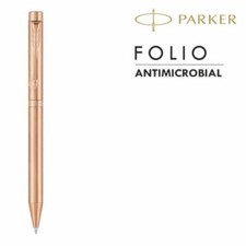 Parker Folio Antimicrobial Rose Gold Ball Pen with Blue Ink