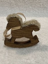 Miniature Wooden Child's Rocking Horse Dollhouse Accessory