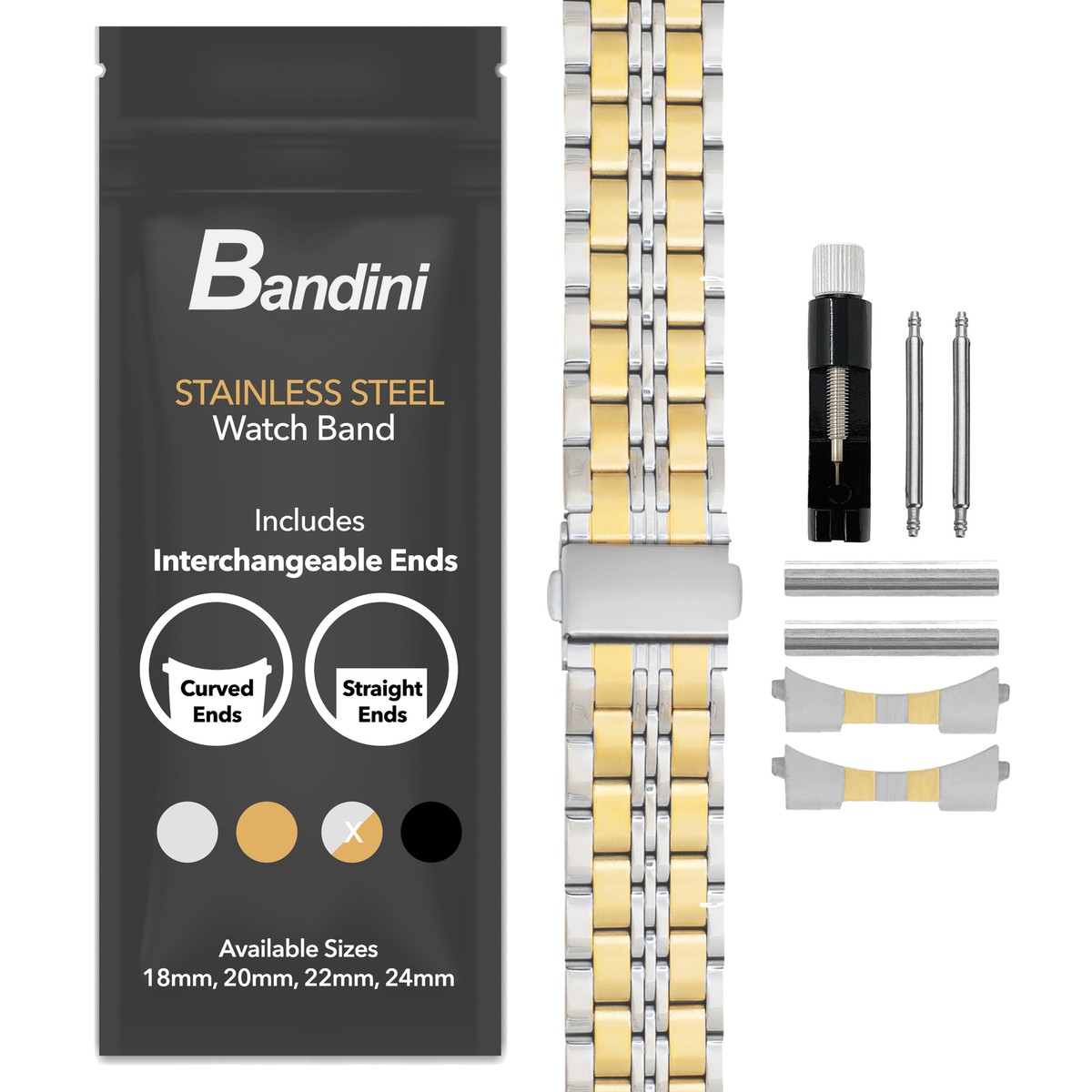 22mm Jubilee Stainless Steel Metal Watch Band for Orient Bambino Version