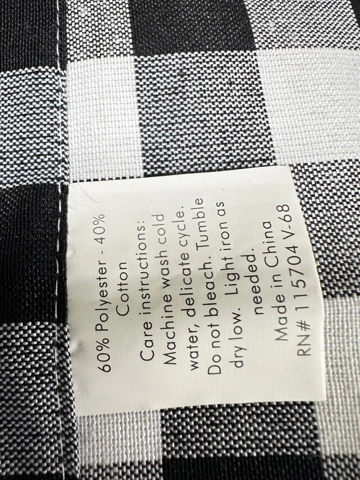 Черно-белые клетчатые шторы 2 дюйма род карман 40 дюймов ширина x 72 дюйма длина - Изображение 3 из 4