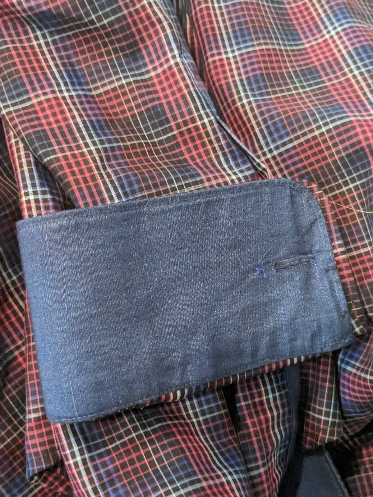 Bugatchi  Button Down  small Flip Cuff Plaid Size… - image 6