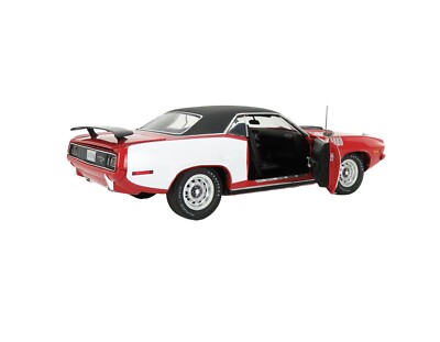 1971 PLYMOUTH HEMI CUDA RED & WHITE W/BLACK TOP 1:18 BY SCALE ACME