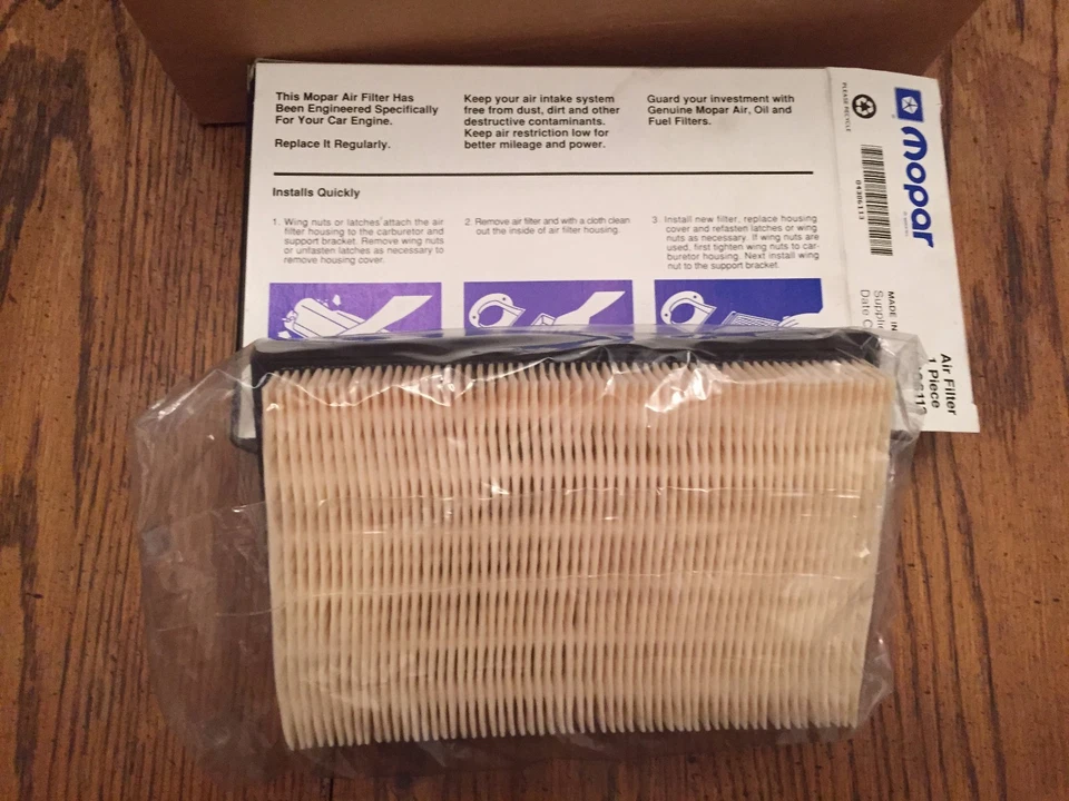 NUEVOS FILTROS DE AIRE MOPAR ORIGINALES OEM Número de pieza 04306113 Foto 2 de 2
