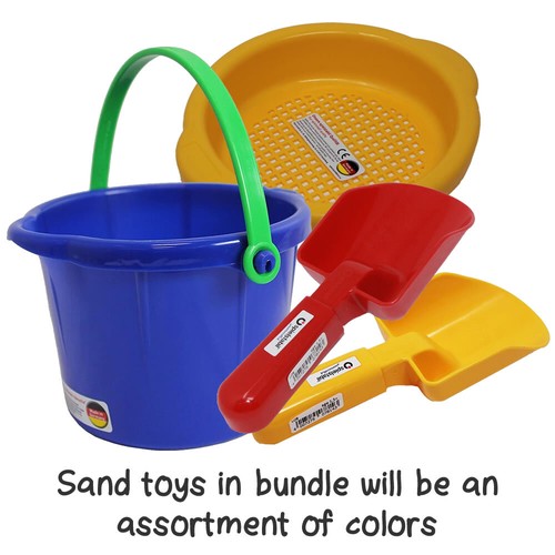 Spielstabil Toddler Sand Toys Bundle - Pail, Sieve and 2 Scoops (Colors Vary) - Imagen 9 de 9